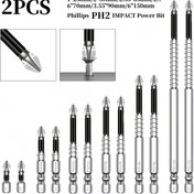 Resim 12 Parça PH2 Çapraz Manyetik Hassas Tornavida Uçları, Kaymaz Phillips K5 Yüksek Sertlik Metal, 1"-6", 25-150mm Matkap ile uyumlu Mıknatıs Ucu Gümüş/Siyah, Manyetik Vidalama Seti, Profesyonel Alet Takımı, -Slip Uçlar, Yüksek Performanslı Uçlar, Başlığı, Endüstriyel Kalite, Paslanmaya Dayanıklı, Hasat Araçları, Elektronik Tamiri, Ev Geliştirme 