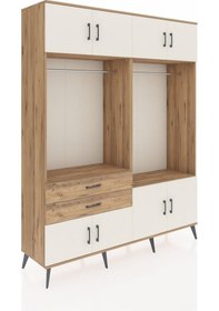 Resim Hyperion Gardrop 7 Raflı 2 Çekmeceli 2 Askılı 176x44x221 Çam-aytaşı/çam Aytaşı/çam 