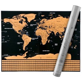 Resim Yuntech01 Küçük Boy Dünya Skratch Haritası - Seyahat Gezegeni İzleyici, Altın Folyo, Detaylı Tasarım, Hediye İçin İdeal, 82.5x59.4cm 