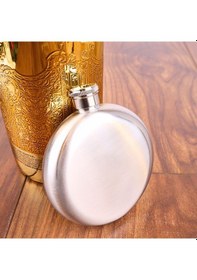 Resim Perlotus 5 Oz 150 Cc Hunili Çelik Viski Yuvarlak İçki Cep Matarası Gri 