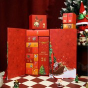 Resim 24 Parça Kırmızı Hediye Kutusunda Noel Advent Takvimi, 24 Günlük Noel Geri Sayım Takvimi, Geri Sayım Özellikli Hediye Kutusu, Tatil Geri Sayımı, Mevsimsel Kutlama, Modern Tasarım, Şenlikli Paketleme, İşçiliği Sağlam Kutu 