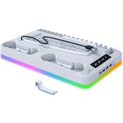 Resim Motion003 Beyaz 7 Renkli Işık Efektli Kulaklık Askısı Cd Saklama Tutucu Oyun Kumandası Ç 