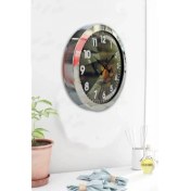 Resim Bahat Krom Çerçeveli Salon Ofis Duvar Saati 36 cm 