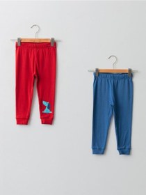 Resim Beli Lastikli Erkek Bebek Pijama Altı 2 Parça 
