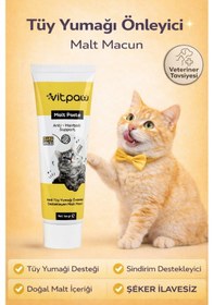 Resim Vitpaw Malt Paste Tüy Yumağı Kontrolü ve Sindirim Desteği Kedi Malt Macunu 100 G 