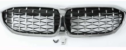 Resim Bmw G20 2019+ Diamond Böbrek Panjur Krom Çerçeve 