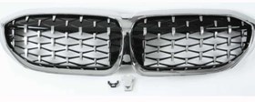 Resim Bmw G20 2019+ Diamond Böbrek Panjur Krom Çerçeve 