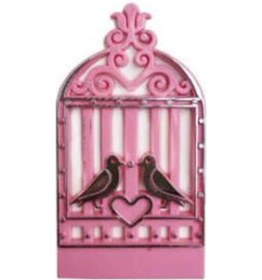 Resim Kuş Kafesi Kalpli Pembe 25 Adet 