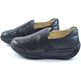 Resim Dr. Comfort 5013 Siyah Krokodil Deri Diyabetik Kadın Ayakkabı Siyah 