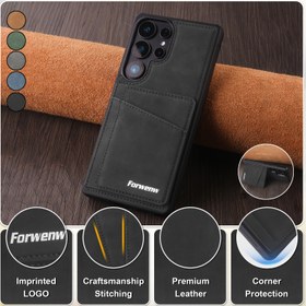 Resim Katlanır Braketli Taklit Deri Telefon Kılıfı, for Samsung Galaxy S25 Edge S24 S23 Ultra Plus S24 S23 FE A15 A16 A35 A36 A54 A55 A56 5G için 2 Kredi Kartı Yuvası Tutucu Hırsızlık Önleyici Fırça Manyetik Kapak 