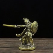 Resim Küçük Heykel, 1 Adet Vintage Bronz Sparta Savaşçısı - Kitaplık, Oturma Odası ve Masaüstü Dekoru İçin Uygun - Güç Gerektirmez - Noel ve Cadılar Bayramı İçin Mükemmel 
