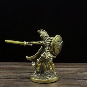 Resim Küçük Heykel, 1 Adet Vintage Bronz Sparta Savaşçısı - Kitaplık, Oturma Odası ve Masaüstü Dekoru İçin Uygun - Güç Gerektirmez - Noel ve Cadılar Bayramı İçin Mükemmel 
