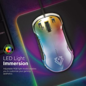 Resim Vertux Phoenix Olağanüstü Performans Profesyonel Lumiflux 12.000DPI Rgb Kablolu Oyuncu Gaming Mouse 