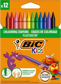 Resim BIC Plastidecor Elleri Kirletmeyen Pastel Boya, 12'li Kutu, Elleri Boyamaz, 30 Aydan Büyük Çocuklar İçin İdeal 