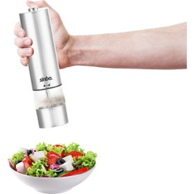 Resim Go İthalat Sinbo SHB-7502 Pilli Otomatik Tuz - Karabiber Öğütücü Işıklı Çelik Gövde Akrilik Hazne (784) 