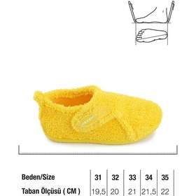 Resim Gezer Kışlık Kız Çocuk Peluşlu Rahat Taban Cırt Cırtlı Ayarlanabilir Ev Okul Kreş Panduf Ayakkabı Ga2kfm.03422.01.026.b43 Sarı 