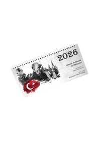 Resim 2026 Atatürk Haftalık Masa Takvimi Masa Sümeni Büyük Boy 33x16 Cm 