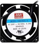 Resim Fan 220v Ac Meanwell Chacb2l-a-8025b 80x80x25mm 2 Kablo 1 Adet 