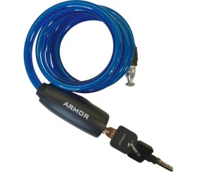 Resim Armor Self Coilik Bisiklet Kilidi Vinily Kaplamalı Örme Çelik Anahtarlı Mavi ( 120CM-8MM ) 