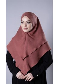 Resim Hürrem Bone Kiremit Pratik Hazır Geçmeli Tesettür Eşarp Pamuk Caz Kumaş Çift Katlı Çapraz Hijab 2304 05 