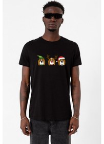 Resim 3 Wise Beagles Christmas Siyah Erkek Tshirt 001 