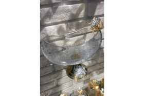 Resim Çatlatma Cam Ayaklı Sunumluk 25 cm 