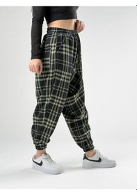 Resim Cocopelli Yeşil Ekose Kadın Spor Şalvar Coc2770 Yeşil 