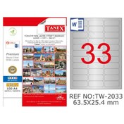 Resim Tanex Tw-2033S 63.5X25.4 MM Silver Lazer Etiket 825 Li 