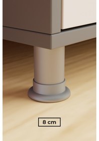 Resim Krom Plastik 8cm Mobilya Koltuk Baza Masa Ofis Dolap Ayağı Ayakları Dayanıklı Modern Tasarım Gzm Krom Gri 8 Cm 