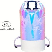 Resim Elmpaly Pvc Lazer Su Geçirmez Çanta, Plaj Çantası, Renkli 5.28 Galon - Siyah 