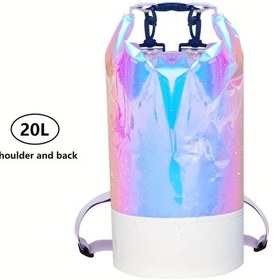 Resim Elmpaly Pvc Lazer Su Geçirmez Çanta, Plaj Çantası, Renkli 5.28 Galon - Siyah 