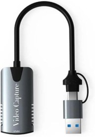 Resim Type-C To Usb 2İn1 Video Capture Yakalama Kartı Hdmı To Type-C Pc Bilgisayar Video Adaptör Çevirici 