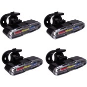 Resim 4x USB Şarj Edilebilir Ön Arka Bisiklet Işık Lityum LED Bisiklet Arka Lambası Bisiklet Kask Işık (Yurt Dışından) 