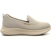 Resim King Paolo H5182 Kadın Memory Foam Comfort Bağcıksız Tekstil Spor Ayakkabı Bej 