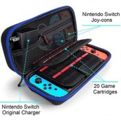 Resim Flybuy Zuslab Nintendo Switch Sert Kılıf Mavi - 10 Oyun Yuvası & Aksesuar Cebi, Taşınabilir Korumalı Kılıf 