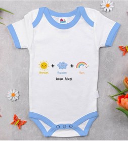 Resim Bitmeyenkartus Bk Kids Kişiye Özel Mavi Bebek Body Zıbın - Model 70 Çok Renkli 
