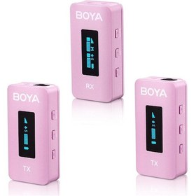 Resim Boya BY-XM6-K2P Kablosuz İkili Yaka Mikrofonu (Pembe) 