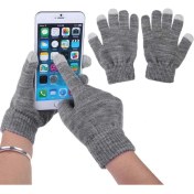 Resim Liangduo Shop Gri Tarzı Yeni 1 Çift Unisex Kış Sıcak Kapasitif Örgü Eldiven El Isıtıcı Dokunmatik Ekran Akıllı Telefon Перчатки Без Пальцев (Yurt Dışından) 