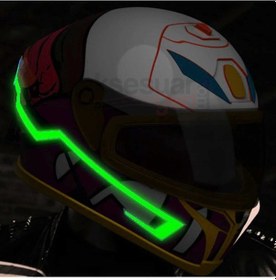 Resim Motosiklet Kask Ledi Yeşil Renk - 3 Farklı Mod - Motosiklet Renkli İkaz Ledi 