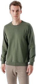 Resim Morven Erkek Yeşil Basic Bisiklet Yaka Sweat-Shirt 