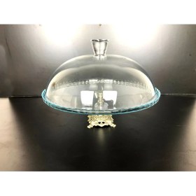 Resim Şeffaf Cam Kapaklı Metal Ayaklı Kek ve Pasta Standı 95198 