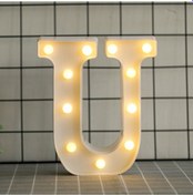 Resim Yifomall Led Harf Işığı U - Isıklandırıcı Dekoratif Aydınlatma - Pvc Materyal - Sıcak Beyaz Işık - Ev/parti/noel - Pil Dahil Değil Diğer 