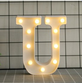 Resim Yifomall Led Harf Işığı U - Isıklandırıcı Dekoratif Aydınlatma - Pvc Materyal - Sıcak Beyaz Işık - Ev/parti/noel - Pil Dahil Değil Diğer 