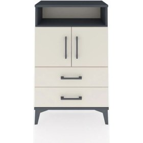 Resim Dienni Arges Komodin 2 Raflı 2 Çekmeceli 2 Kapaklı 60X30X96 Antrasit-Aytaşı 