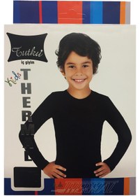 Resim Tutku Unisex Çocuk Siyah Termal Alt Üst Takım D135-d136 