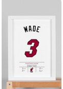 Resim Dwyane Wade Forma Çerçeveli Tablo - Nba Miami Heat Jersey 