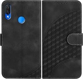 Resim JayModCase Huawei P Smart Plus/Nova 3i için cep telefonu kılıfı, [kart bölmesi] [dik durma fonksiyonu] [manyetik] poliüretan deri kılıf folyo katlanır kılıf Huawei P Smart Plus ile uyumlu - siyah 