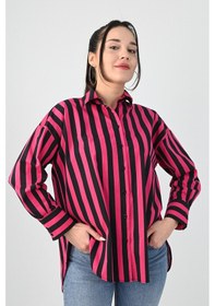 Resim Koza Butik Kadın Desenli Gömlek 1674-25-1 001 