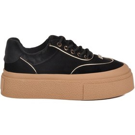 Resim Guja Siyah Yüksek Taban İçi Polarlı Bağcıklı Kadın Sneaker Çok Renkli 