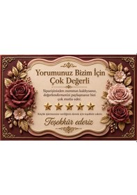 Resim 3d Tasarım İşletme Yorum Kartı Sipariş Teşekkür Kartı Bordo 